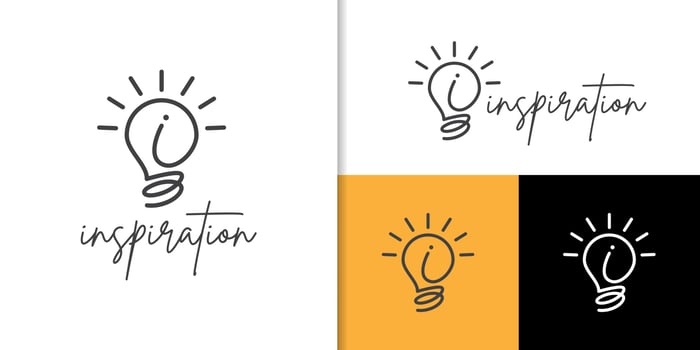 Light bulb lamp logo idea for technology, inspiration, creative, innovation, energy logo design vector