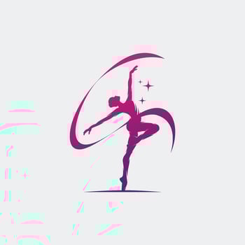 Rhythmic gymnast in professional arena logo vector