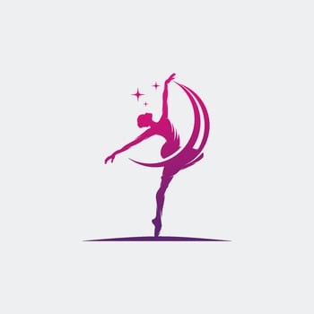 Rhythmic gymnast in professional arena logo vector