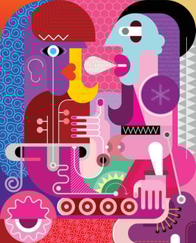 Portrait of Talking Couple vector