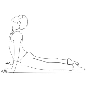 continuous line drawing of man by body yoga vector illustration