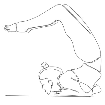 continuous line drawing of woman by body yoga vector illustration