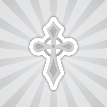 Note sticker with Christian Cross, vector