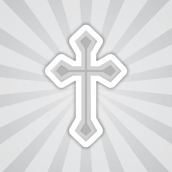 Note sticker with Christian Cross, vector