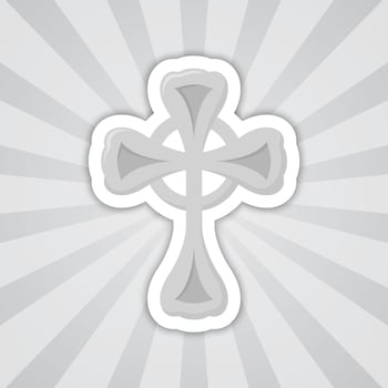 Note sticker with Christian Cross, vector