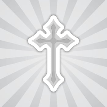 Note sticker with Christian Cross, vector
