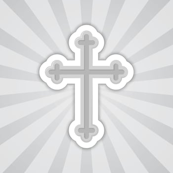 Note sticker with Christian Cross, vector