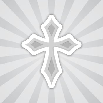 Note sticker with Christian Cross, vector