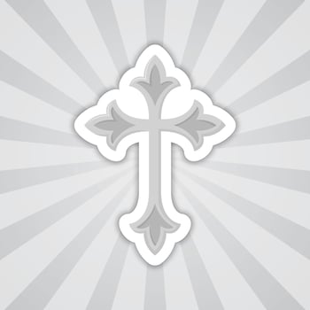 Note sticker with Christian Cross, vector