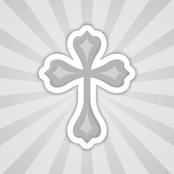 Note sticker with Christian Cross, vector