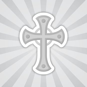 Note sticker with Christian Cross, vector