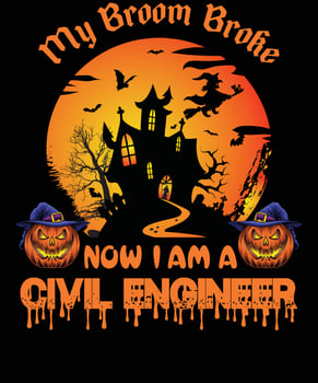 CIVIL ENGINEER T-SHIRT DESIGN FOR HALLOWEEN vector