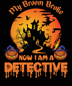 DETECTIVE T-SHIRT DESIGN FOR HALLOWEEN vector