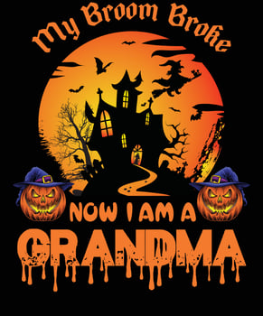 GRANDMA T-SHIRT DESIGN FOR HALLOWEEN vector