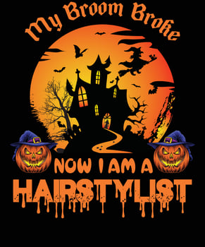 HAIRSTYLIST T-SHIRT DESIGN FOR HALLOWEEN vector