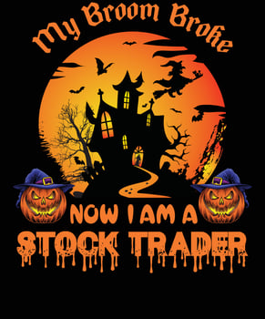 STOCK TRADER T-SHIRT DESIGN FOR HALLOWEEN vector