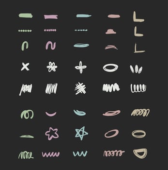 Thick Line Doodle Isolated on Black Background vector