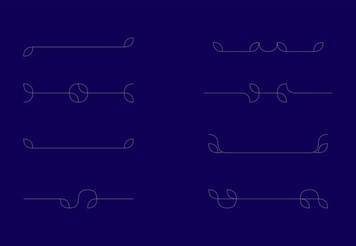 Set of Monoline Decorative Ornamental Vector