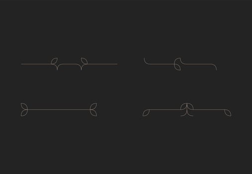 Set of Monoline Decorative Ornamental Vector