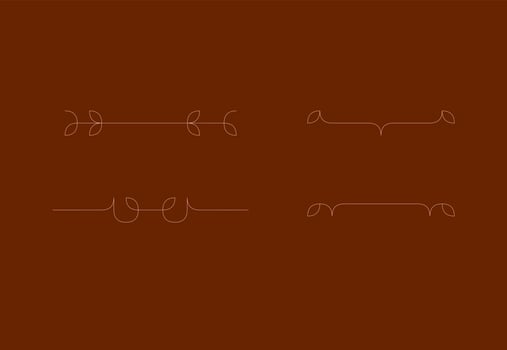 Set of Monoline Decorative Ornamental Vector