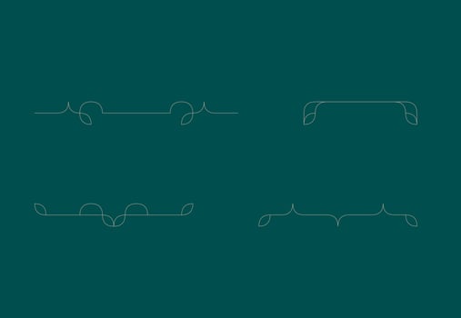 Set of Monoline Decorative Ornamental Vector
