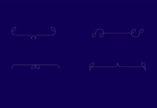 Set of Monoline Decorative Ornamental Vector