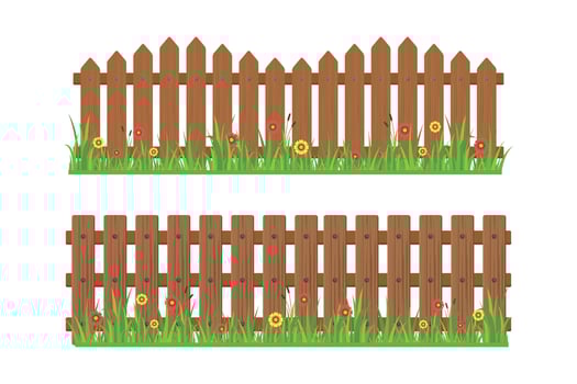wooden fence and grass vector design