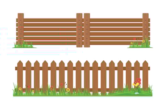 wooden fence and grass vector design