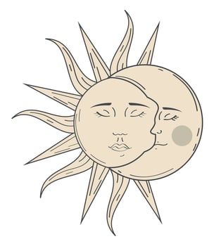 astrology sun and moon vector