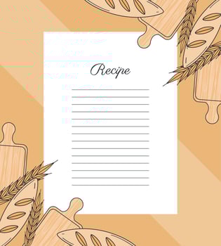 recipe paper with bread vector