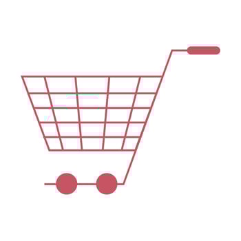 red shopping cart vector