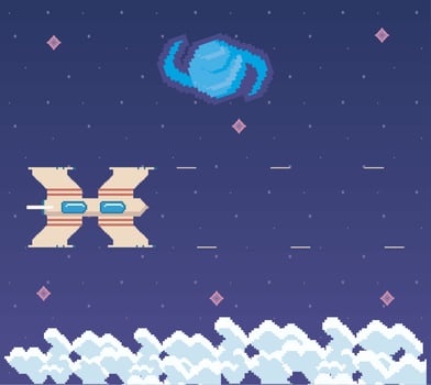 space attack eight bits style vector