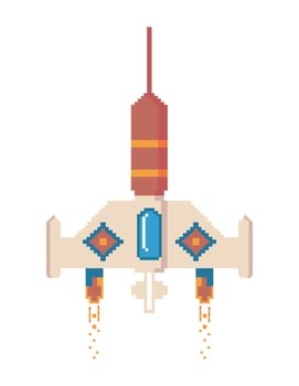 space ship eight bit style vector