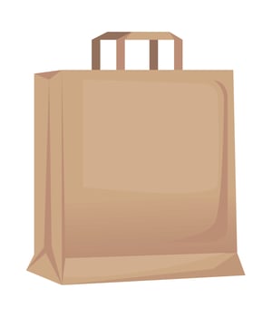take away paper handle bag vector