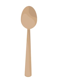 spoon wooden cutlery vector