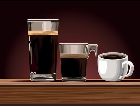 coffee set drinks vector