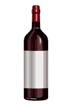wine red bottle vector