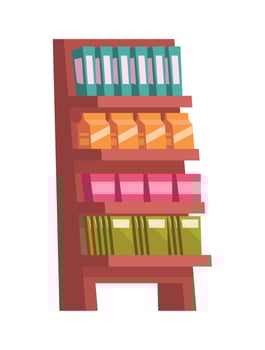 store supplies shelving with supplies vector