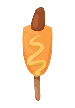 korean corn dog carnival fair vector