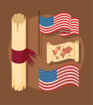four columbus day icons vector