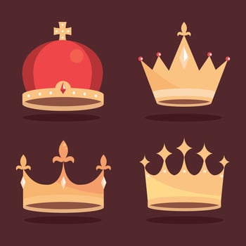 set crowns luxury vector