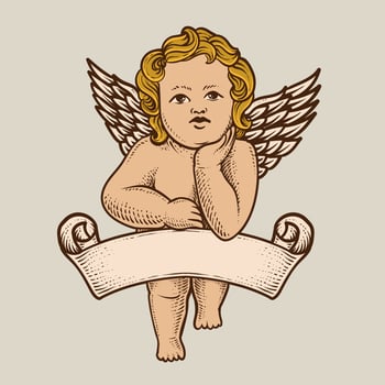 isolated cupid angel on white background vector