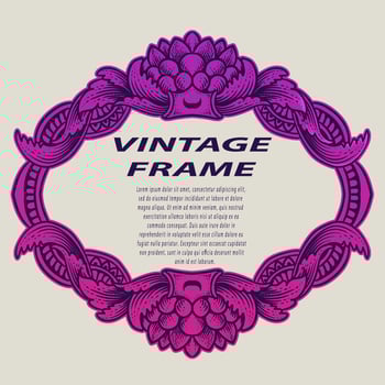 vintage antique engraving frame border vector