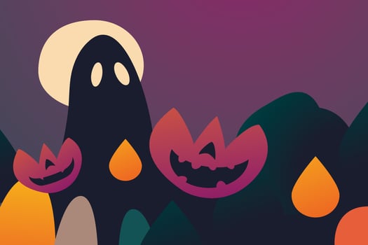 Halloween greeting cards background. Halloween illustration template for banner, poster, flyer, sale, and all design. vector