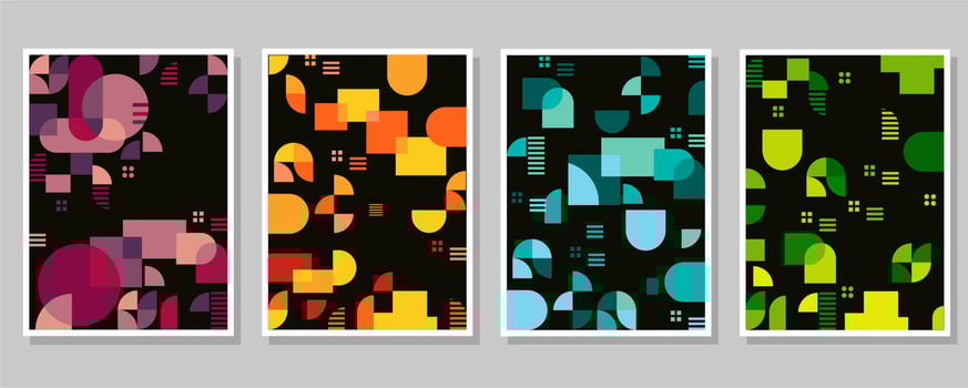 Abstract Bauhaus geometric pattern background vector circle