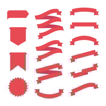 simple red ribbon vector collection