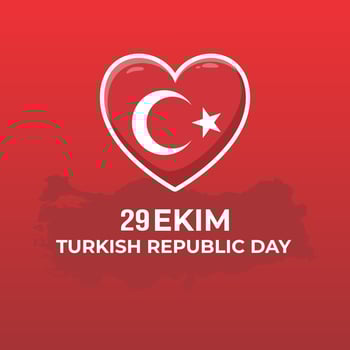 29 october turkey republic day, 29 ekim turkish republic day, turkey independence day flat design vector