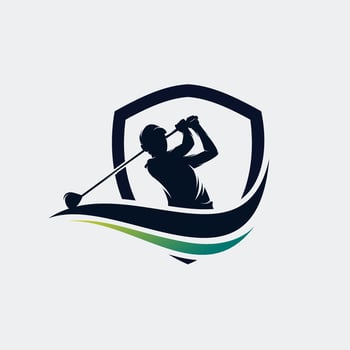 golf sport logo template design vector