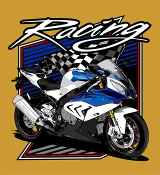 white motorbike racing vector