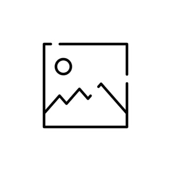 Picture, Gallery, Image Dotted Line Icon Vector Illustration Logo Template. Suitable For Many Purposes.